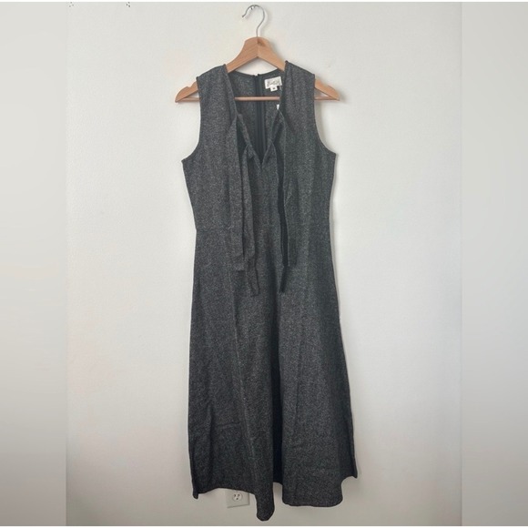 Dresses & Skirts - NWT Daintti Plaid Bow Midi Dress – Black/Grey – Size M